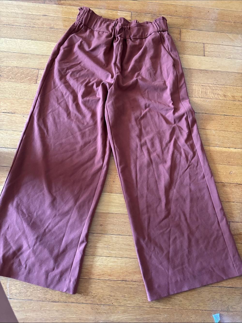 Wide Leg Women's Pants in Mauve - Comfortable Elastic Waist